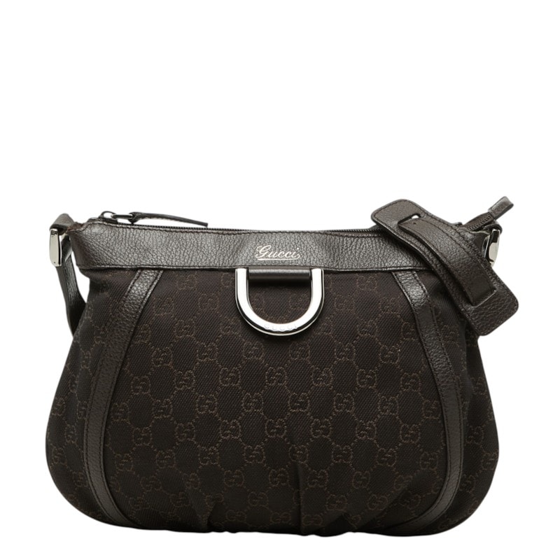 グッチ GGキャンバス 斜め掛け ショルダーバッグ 265691 ブラウン キャンバス レザー レディース GUCCI 中古