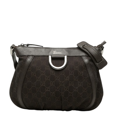 グッチ GGキャンバス 斜め掛け ショルダーバッグ 265691 ブラウン キャンバス レザー レディース GUCCI 中古