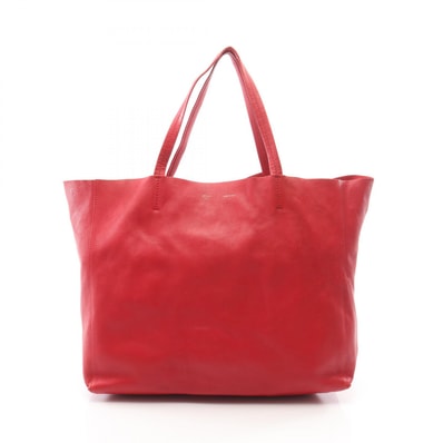 セリーヌ CELINE ホリゾンタルカバ トートバッグ バッグ レザー レディース レッド系 166113 【中古】