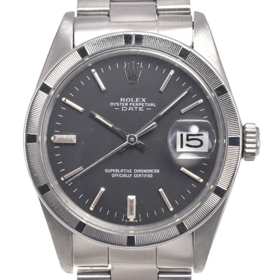 ロレックス ROLEX 1501 ヴィンテージ オイスターパーペチュアル デイト Cal.1570 ブラック 自動巻き メンズ 腕時計 J#147441