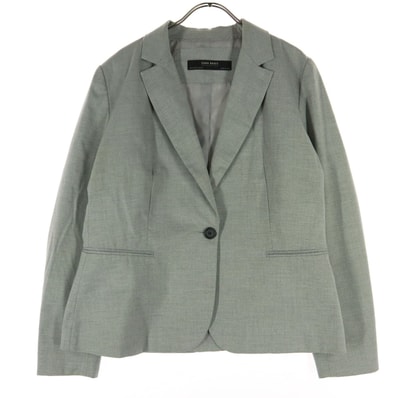 ZARA BASIC ザラベーシック 裏地有 テーラードジャケット 44 ライトグレー