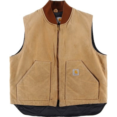 古着 カーハート Carhartt クラシックベスト 中綿入り ダックベスト メンズXL相当/evb033634