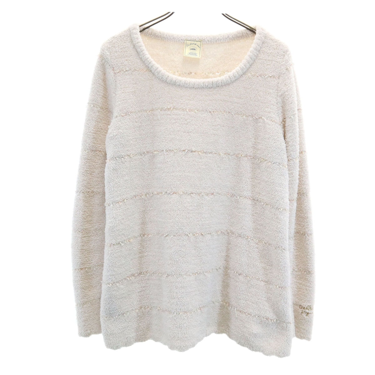 gelato pique ジェラートピケ ボーダー柄 長袖 ルームウェア F ピンク系 ふわもこ