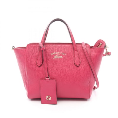 グッチ GUCCI スウィング ミニ ハンドバッグ バッグ レザー レディース ピンク系 368827・213048 【中古】