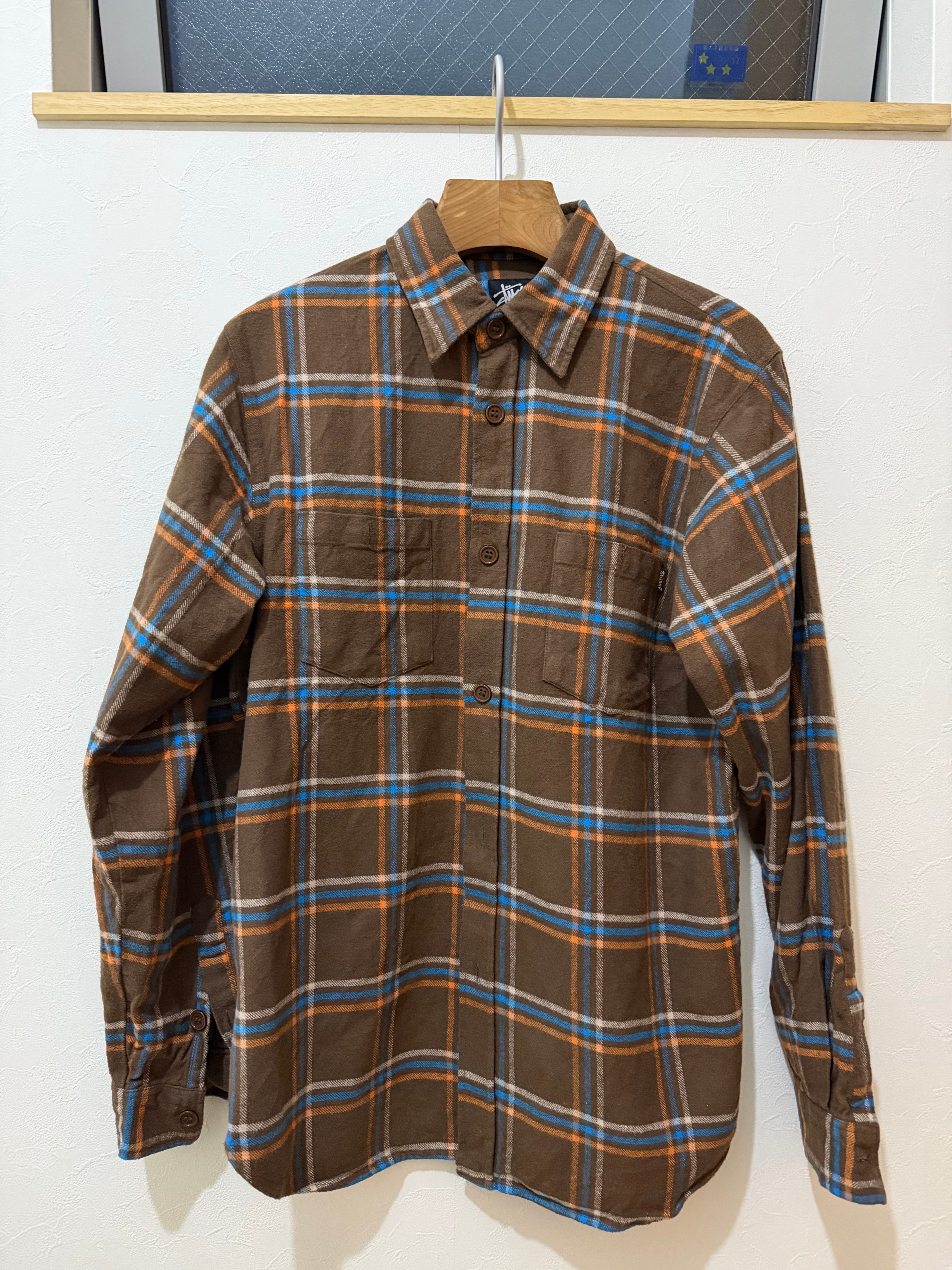 STUSSY Plaid Flannel Shirt brown