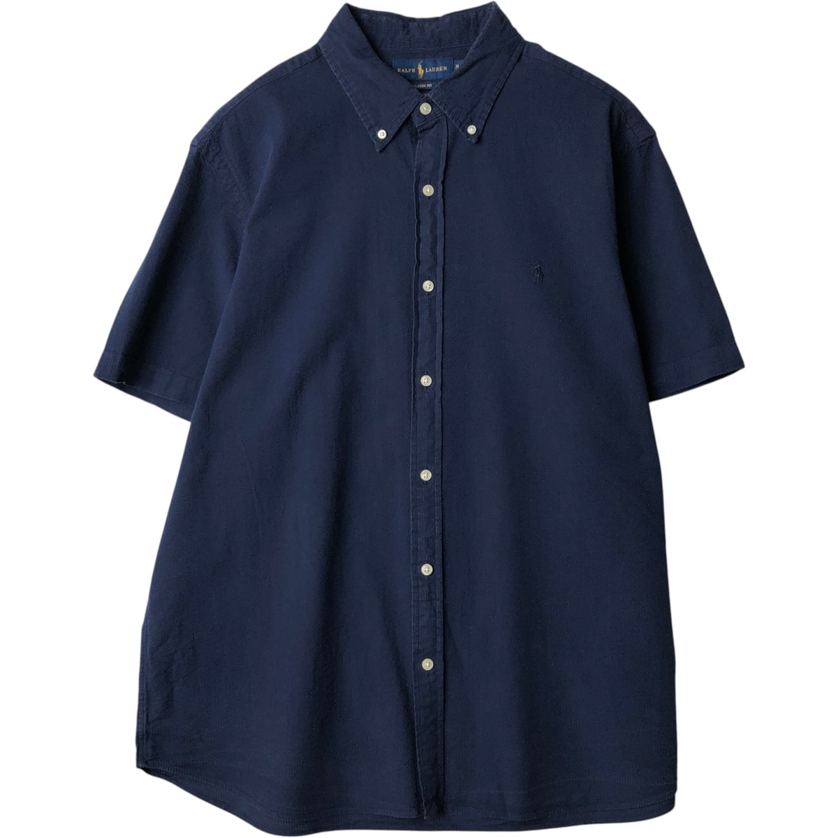古着 ラルフローレン Ralph Lauren CLASSIC FIT RL UNTUCKED FIT シアサッカー 半袖 ボタンダウンシャツ メンズXL相当/eaa636688