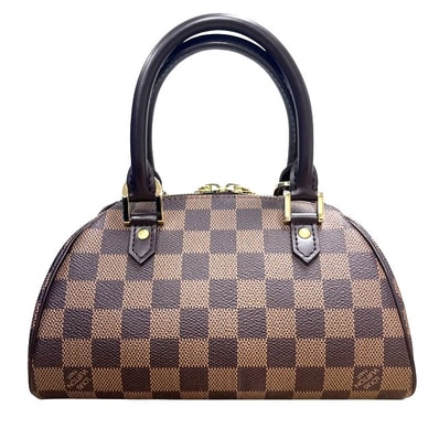 LOUIS VUITTON 極美品 ルイヴィトン リベラ ミニ ダミエ エベヌ N41436 ハンドバッグ CA1004 PVC レザー パーティーバッグ チェック柄 ヴィトン LV Aランク 鑑定済 中古 ヴィトンバッグ