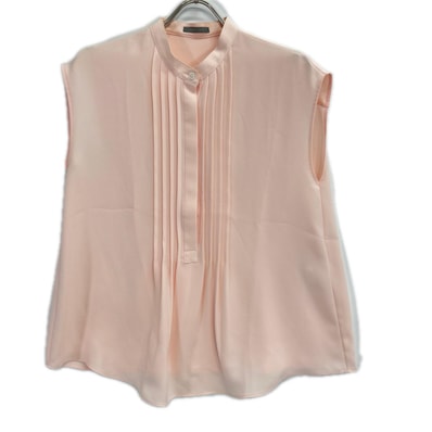 セオリーリュクス 25SS 03-5208242 ピンク ポリエステル Marvine Lina Blouse/バンドカラー スリーブレスブラウス 42