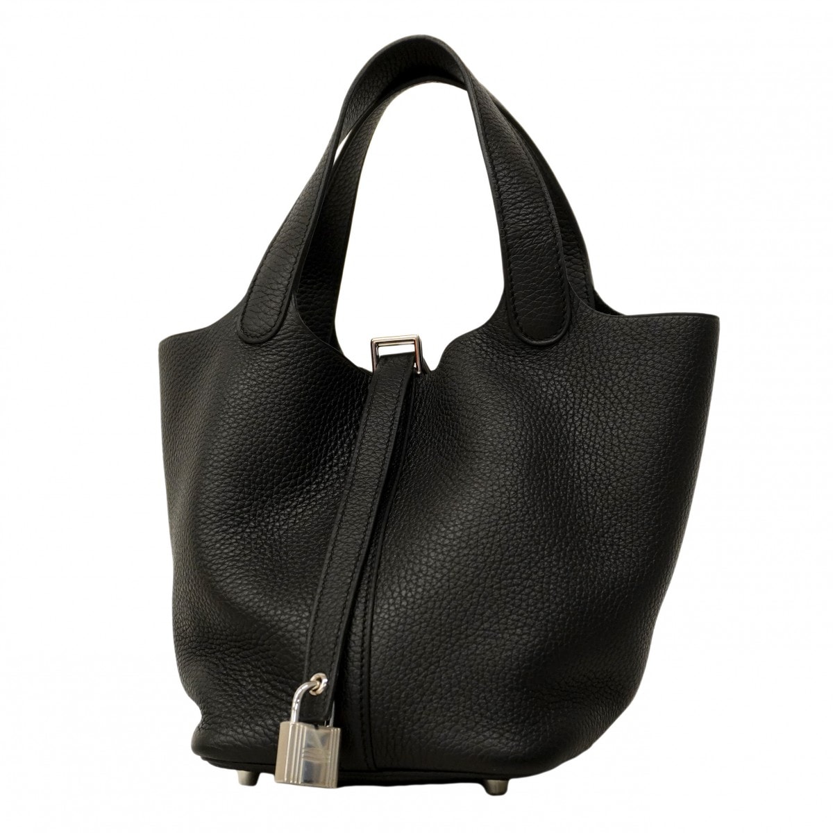 ★SALE【6cc4091】エルメス ハンドバッグ ピコタンロックPM トリヨンクレマンス ブラック シルバー金具 Y刻印【中古】レディース