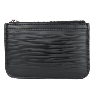 【中古】 ルイ・ヴィトン コインケース ポシェットクレ M66602 エピレザー ノワール ブラック シルバー金具 マルチポーチ 小物 メンズ 男性 LOUIS VUITTON
