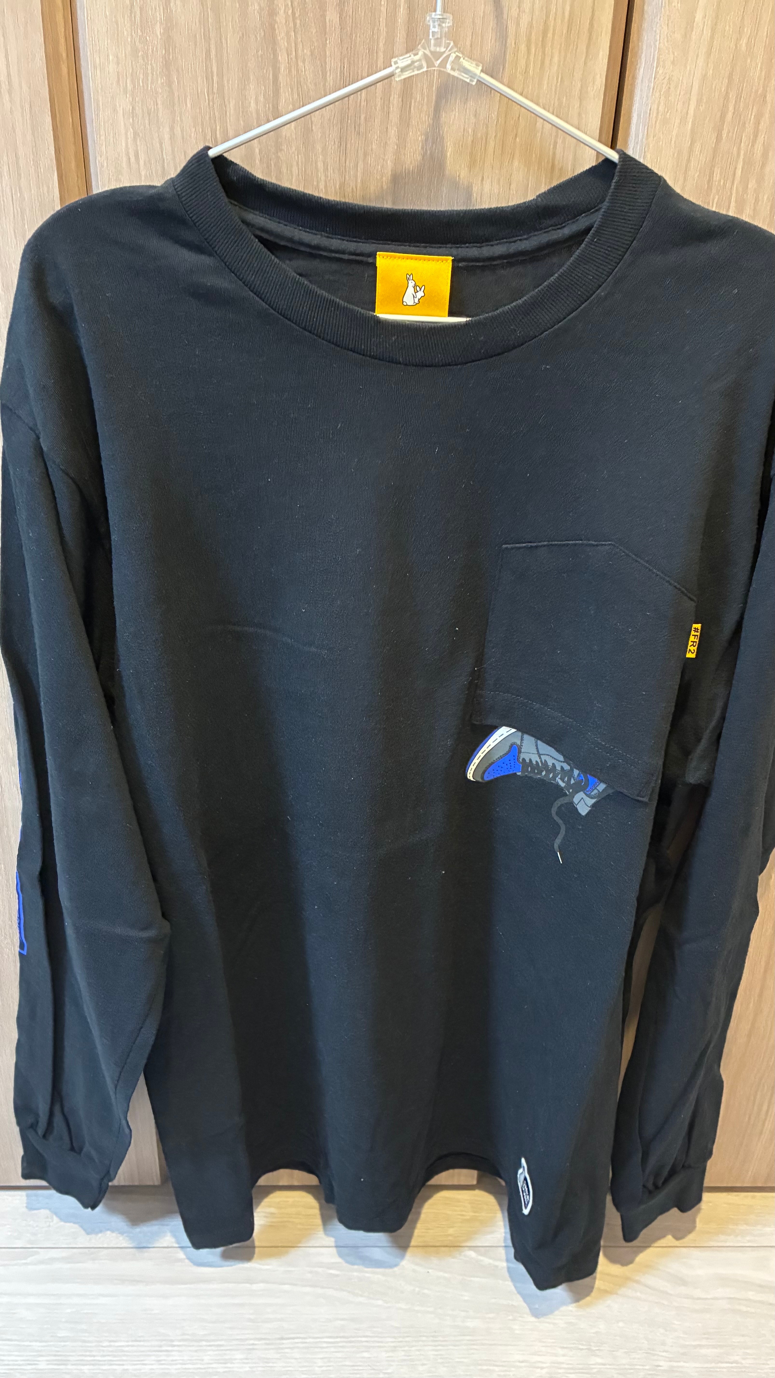 SNKRDUNK collaboration with #FR2 Sneaker kills Long sleeve T-shirt "Black×Blue"