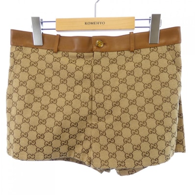 グッチ GUCCI レザー トリム GGキャンバス 681154 Z8AV7 ショートパンツ