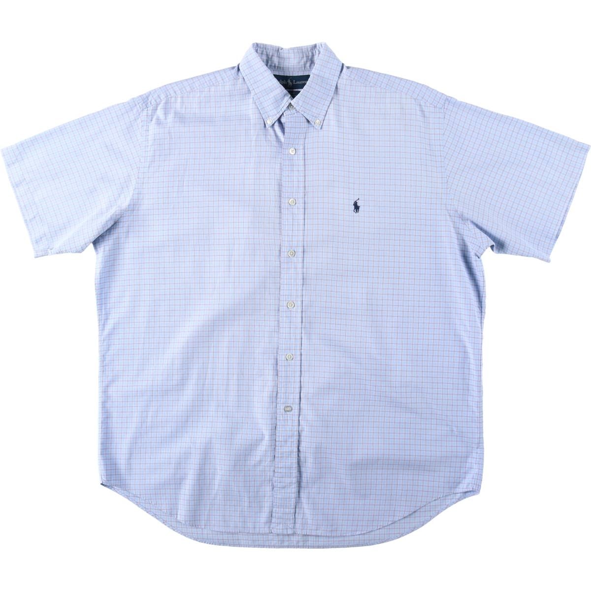古着 ラルフローレン Ralph Lauren BLAKE 半袖 ボタンダウン チェックシャツ メンズL相当/eaa644822