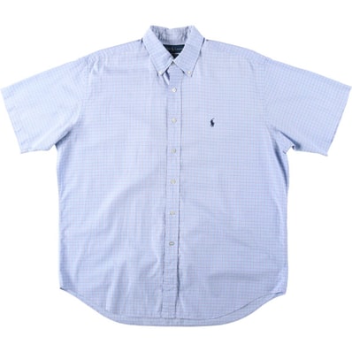 古着 ラルフローレン Ralph Lauren BLAKE 半袖 ボタンダウン チェックシャツ メンズL相当/eaa644822