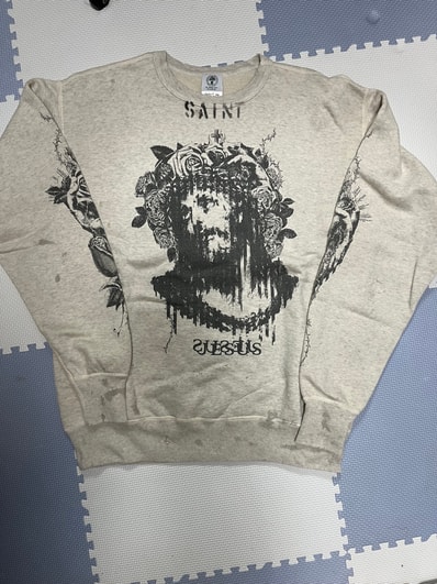 SAINT Mxxxxxx x Kosuke Kawamura SWEAT SHIRT JESUS "Grey"
