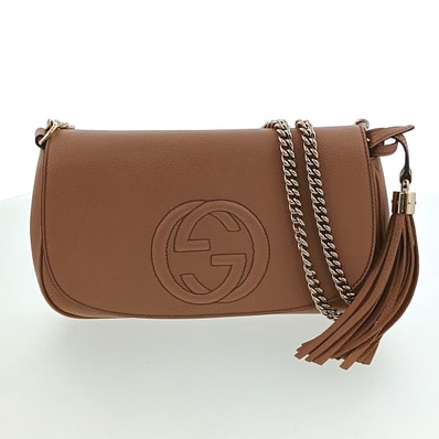 GUCCI グッチ ソーホー チェーンショルダー バッグ ショルダーバッグ 536224 グレインカーフレザー ベージュ レディース【中古】