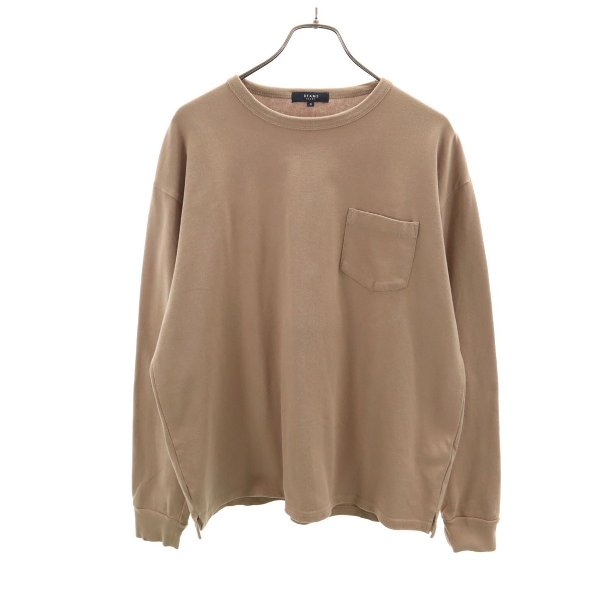 BEAMS HEART ビームスハート 長袖 Tシャツ M ベージュ 無地 ポケT ロンT