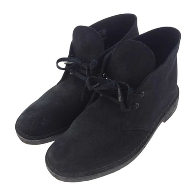 Clarks クラークス ブーツ 11826 Desert Boot スエード デザート ブーツ ブラック系 26cm【中古】