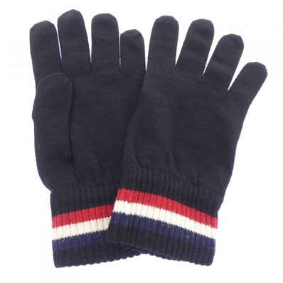 MONCLER Tricolour Knit Gloves "Night Blue"