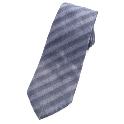 Christian Dior クリスチャンディオール フランス製 シルク 斜ストライプ柄 ネクタイ ネイビー