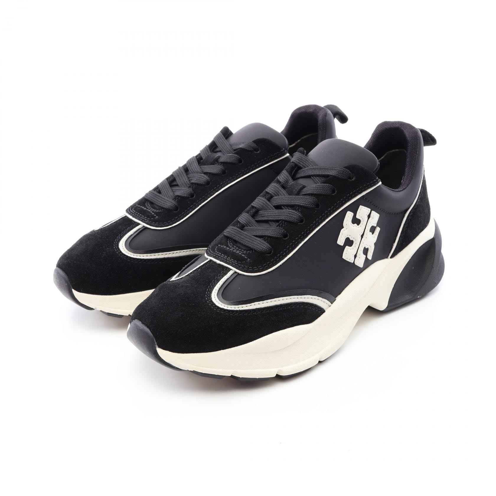 トリーバーチ Tory Burch GOOD LUCK TRAINNER グッドラック トレーナー スニーカー 靴 ナイロン レザー スウェード レディース ブラック系 1615500017/ 【新品】