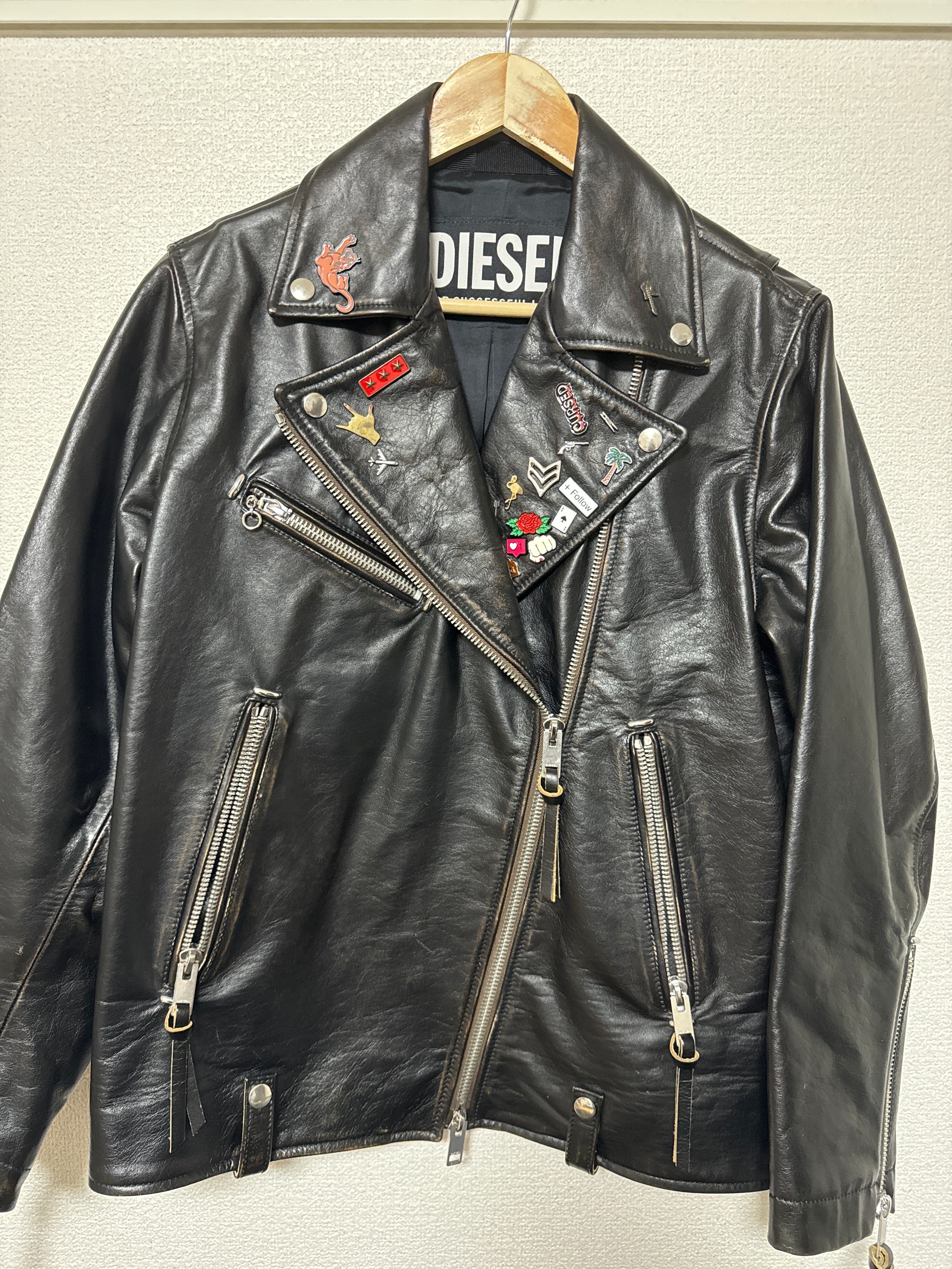 【美品】【定価22万円以上】DIESEL レディース レザージャケット S