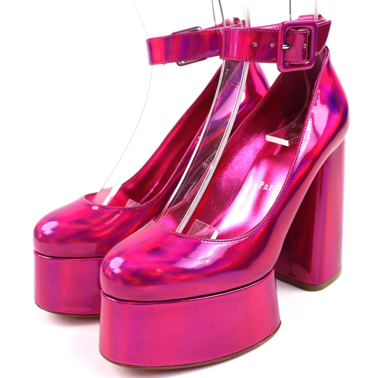 極美品 クリスチャンルブタン
 パンプス Yazefir 130 メタリックピンク レディース 35