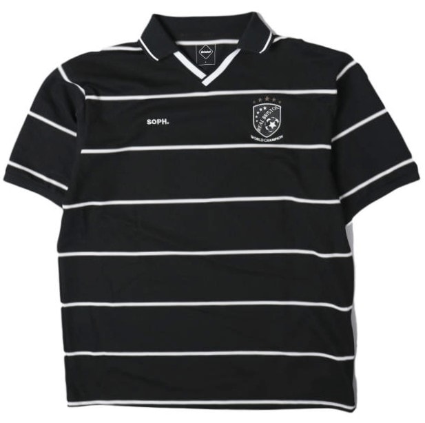 F.C.R.B. エフシーアールビー 26SS CHAMPIONS BORDER S/S GAME SHIRT チャンピオンズボーダーショートスリーブゲームシャツ FCRB-260066 L BLACK F.C.Real Bristol ブリストル トップス