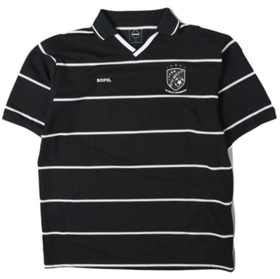 F.C.R.B. エフシーアールビー 26SS CHAMPIONS BORDER S/S GAME SHIRT チャンピオンズボーダーショートスリーブゲームシャツ FCRB-260066 L BLACK F.C.Real Bristol ブリストル トップス