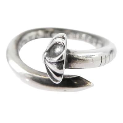 CHROME HEARTS クロムハーツ(原本無) リング NAIL CRSBALL ネイル クロスボール リング シルバー系 JP8.5号【中古】