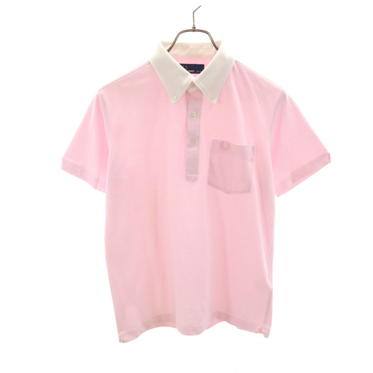 FRED PERRY フレッドペリー 日本製 半袖 ボタンダウン ポロシャツ S ピンク