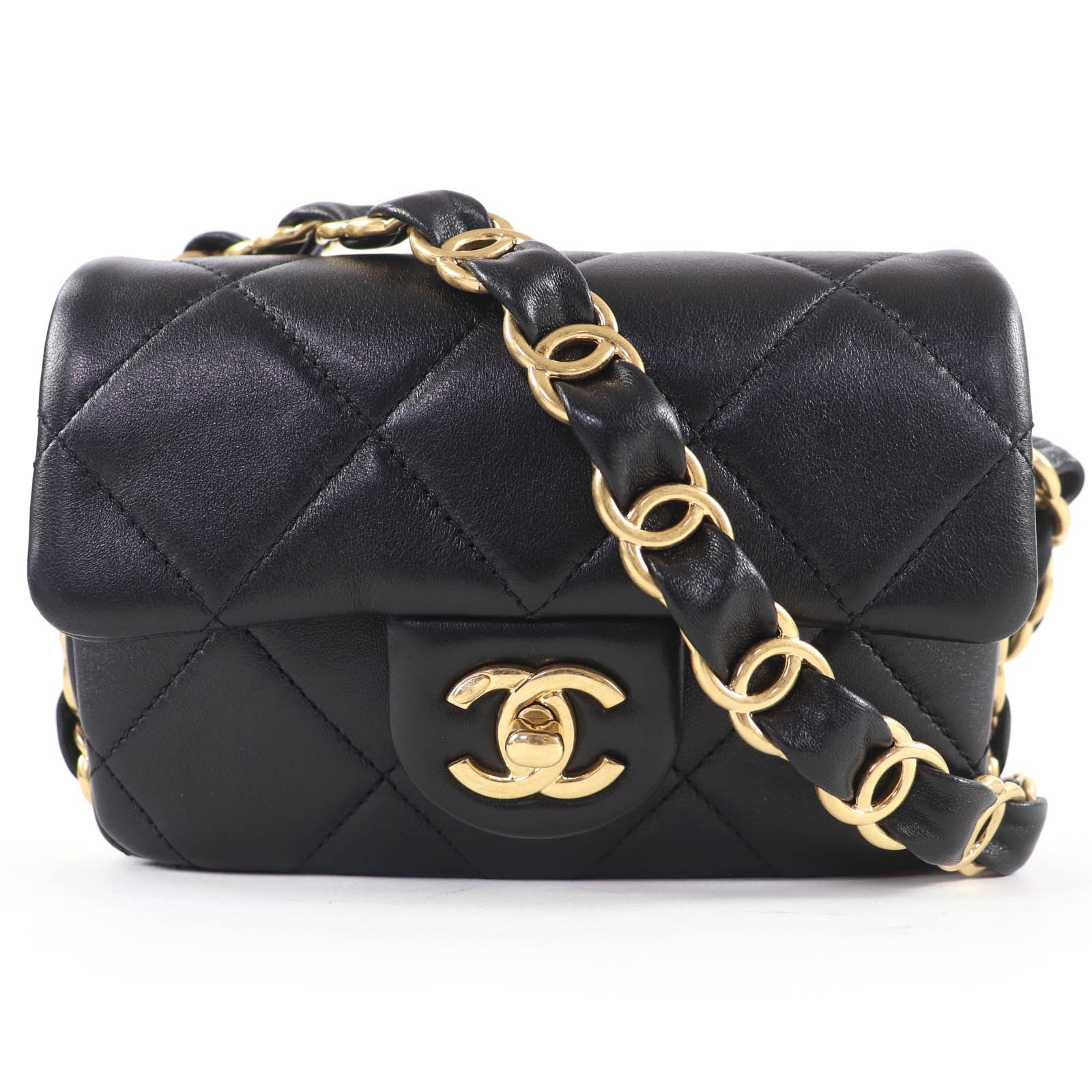 極美品 シャネル ショルダーバッグ ブラック レディース