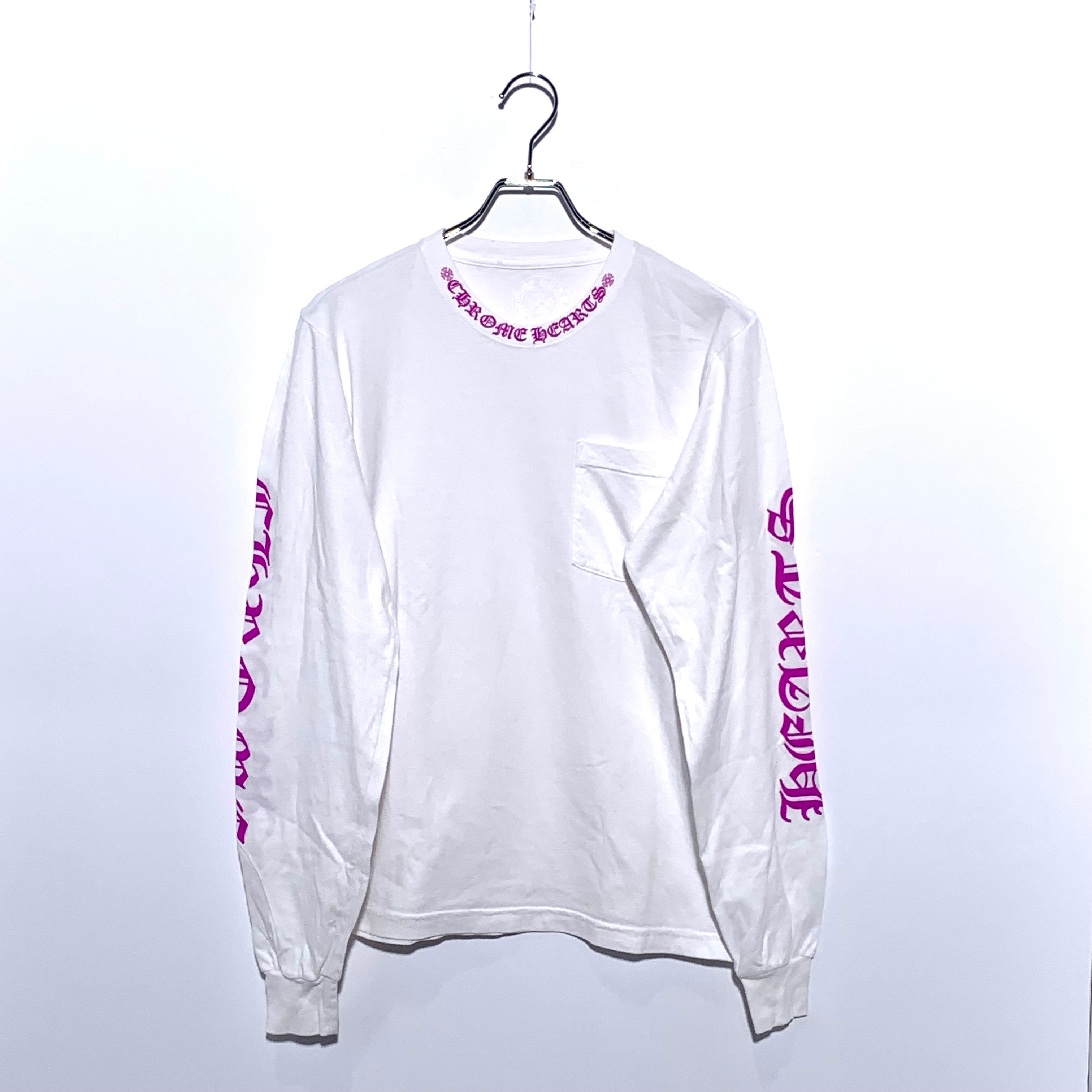 Chrome Hearts Neck Logo Long Sleeve Pocket T-Shirt White