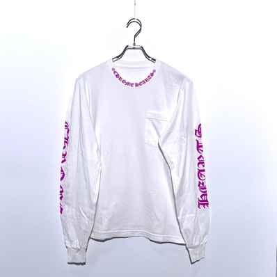 Chrome Hearts Neck Logo Long Sleeve Pocket T-Shirt White