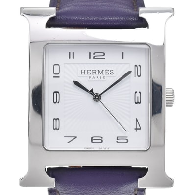 エルメス HERMES HH1.810 Hウォッチ SS /レザー ホワイト クォーツ レディース 腕時計 M#148470