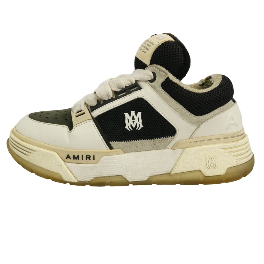 AMIRI アミリ AMFOSR1097-087 MA-1 SNEAKERS ハウス ロゴ ダブルシューレース スニーカー ホワイト系 ブラック系 42【中古】