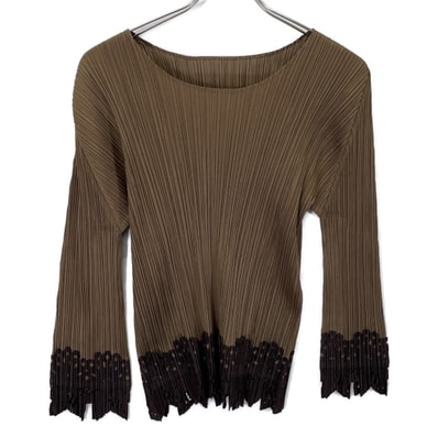 プリーツプリーズ ブラウン PP23-JK773 レースドッキング トップス 3