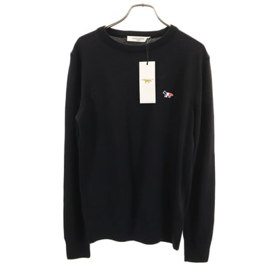 未使用 MAISON KITSUNE メゾンキツネ USA製 長袖 ニット XS ブラック セーター