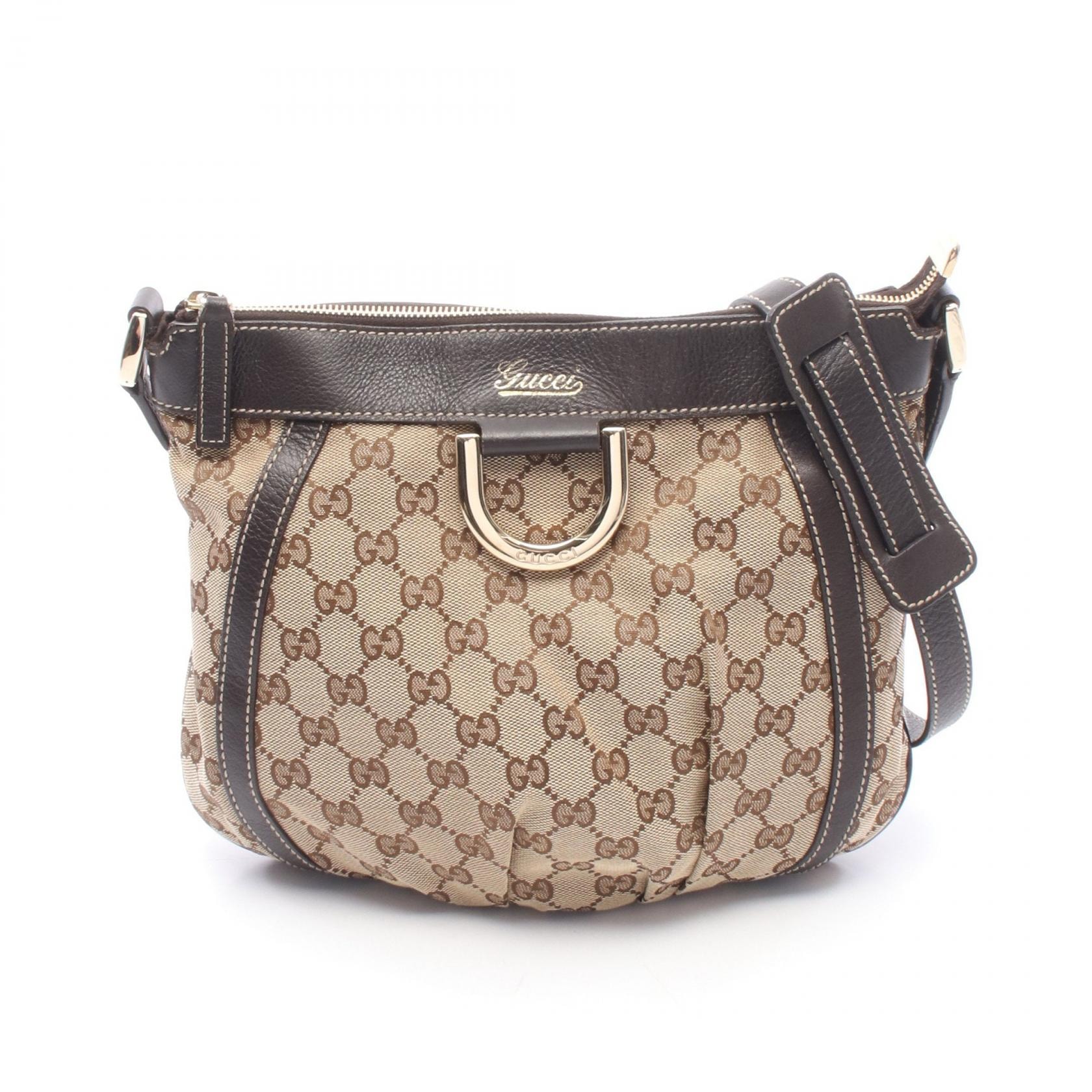 グッチ GUCCI アビー GGキャンバス ショルダーバッグ バッグ キャンバス レザー レディース ベージュ系 / ブラウン系 203257 【中古】