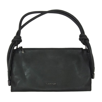 CALVIN KLEIN カルバンクライン K60K609577 ROPED 2WAY カラビナ ロープストラップ クラッチ ハンドバッグ ブラック系【中古】