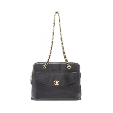 シャネル CHANEL ココマーク ターンロック ショルダーバッグ バッグ キャビアスキン(グレインドカーフ) レディース ブラック系 【中古】