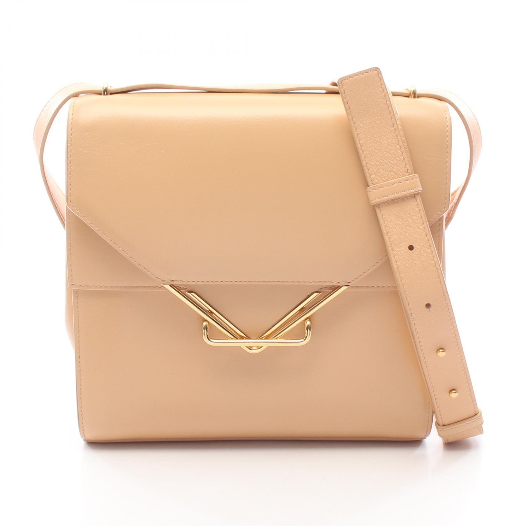 ボッテガヴェネタ BOTTEGA VENETA ザ クリップ ショルダーバッグ バッグ レザー レディース ベージュ系 【中古】