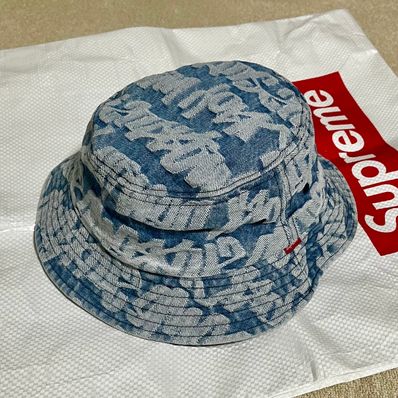 Supreme Fat Tip Jacquard Denim Crusher "Blue"