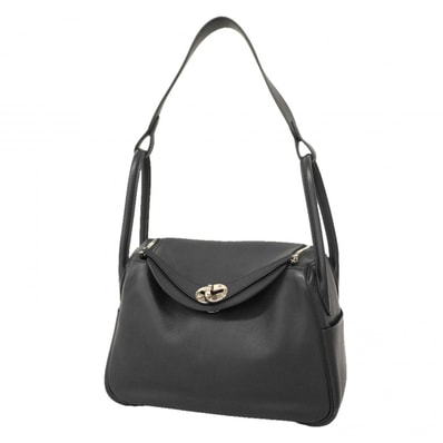 【6dc2307】エルメス ハンドバッグ リンディ26ヴェルソ スイフト ブルーインディゴ ローズパープル シルバー金具 C刻印 2wayバッグ【中古】レディース