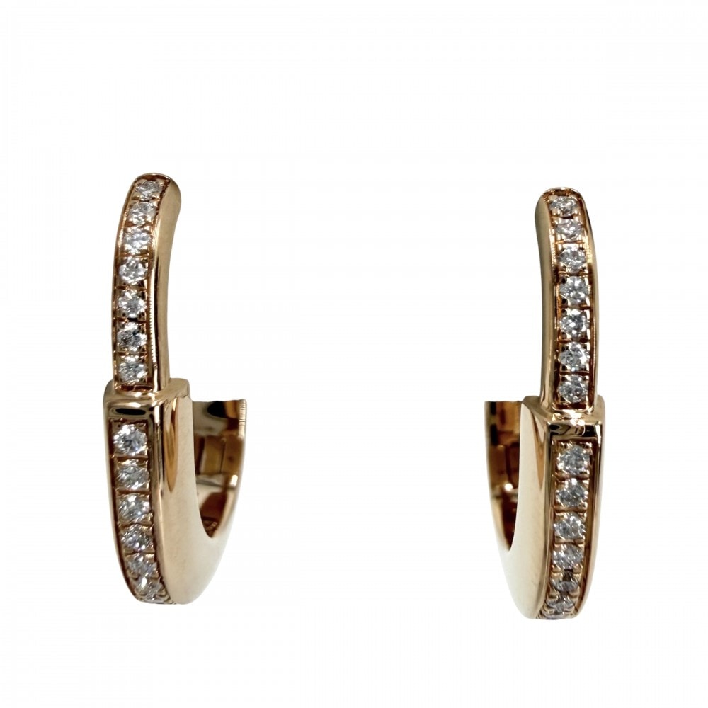 TIFFANY&Co. ティファニー ピアス ロック アクセサリー ジュエリー 18金PG Au750 K18ピンクゴールド    ダイヤモンド0.09ct レディース 約7.4g 美品【中古品】