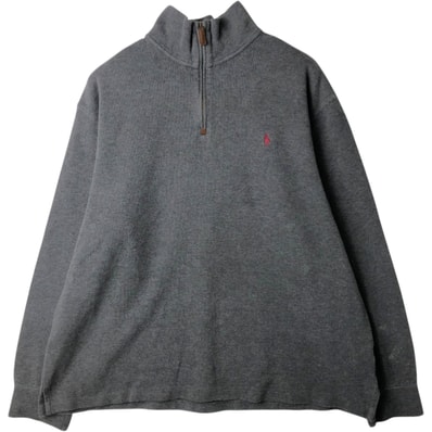 古着 ラルフローレン Ralph Lauren POLO RALPH LAUREN リブ編み ハーフジップスウェットシャツ トレーナー メンズXL相当/eaa629567