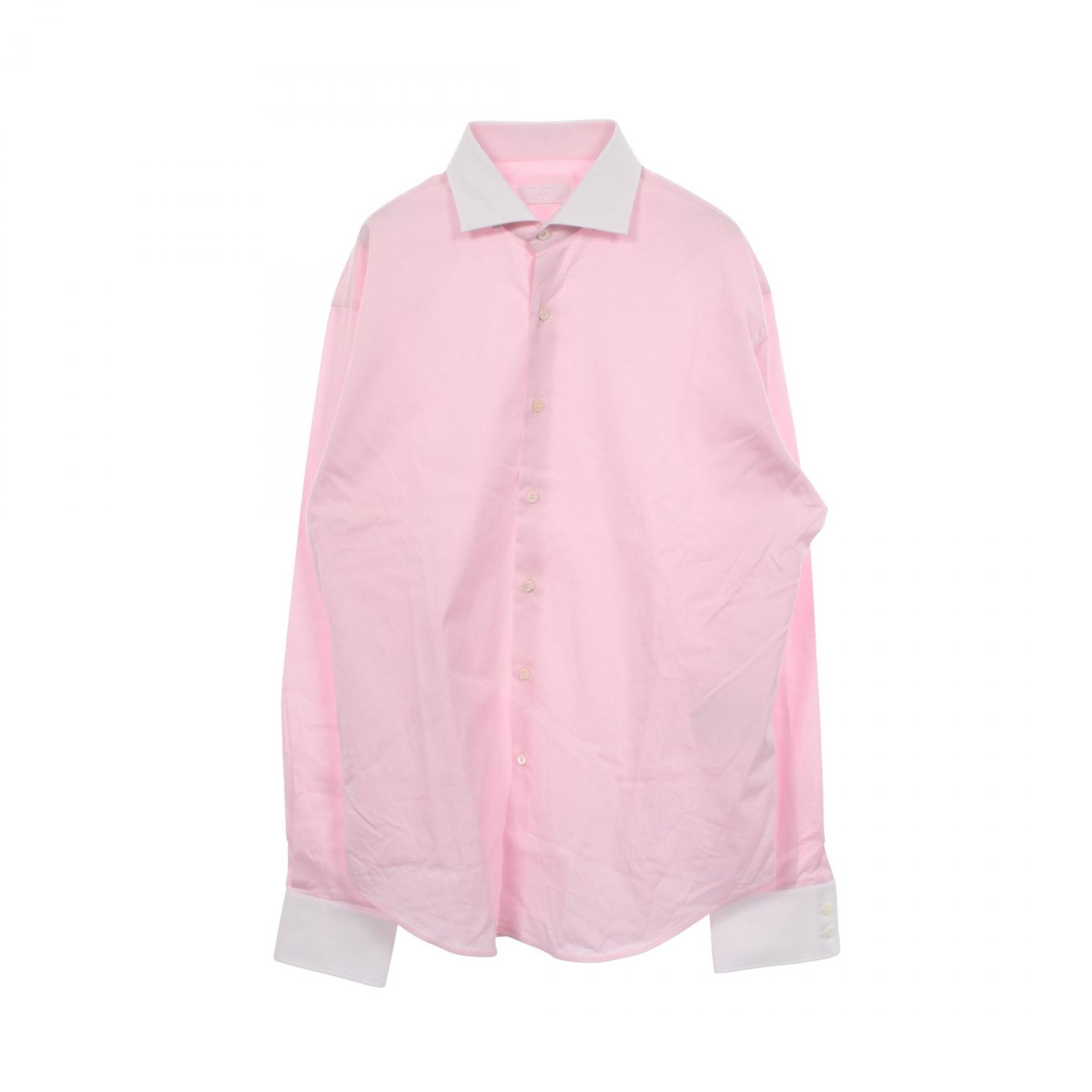 プラダ PRADA 長袖 クレリック 衣料品 トップス コットン メンズ ピンク系 UCN572 【中古】