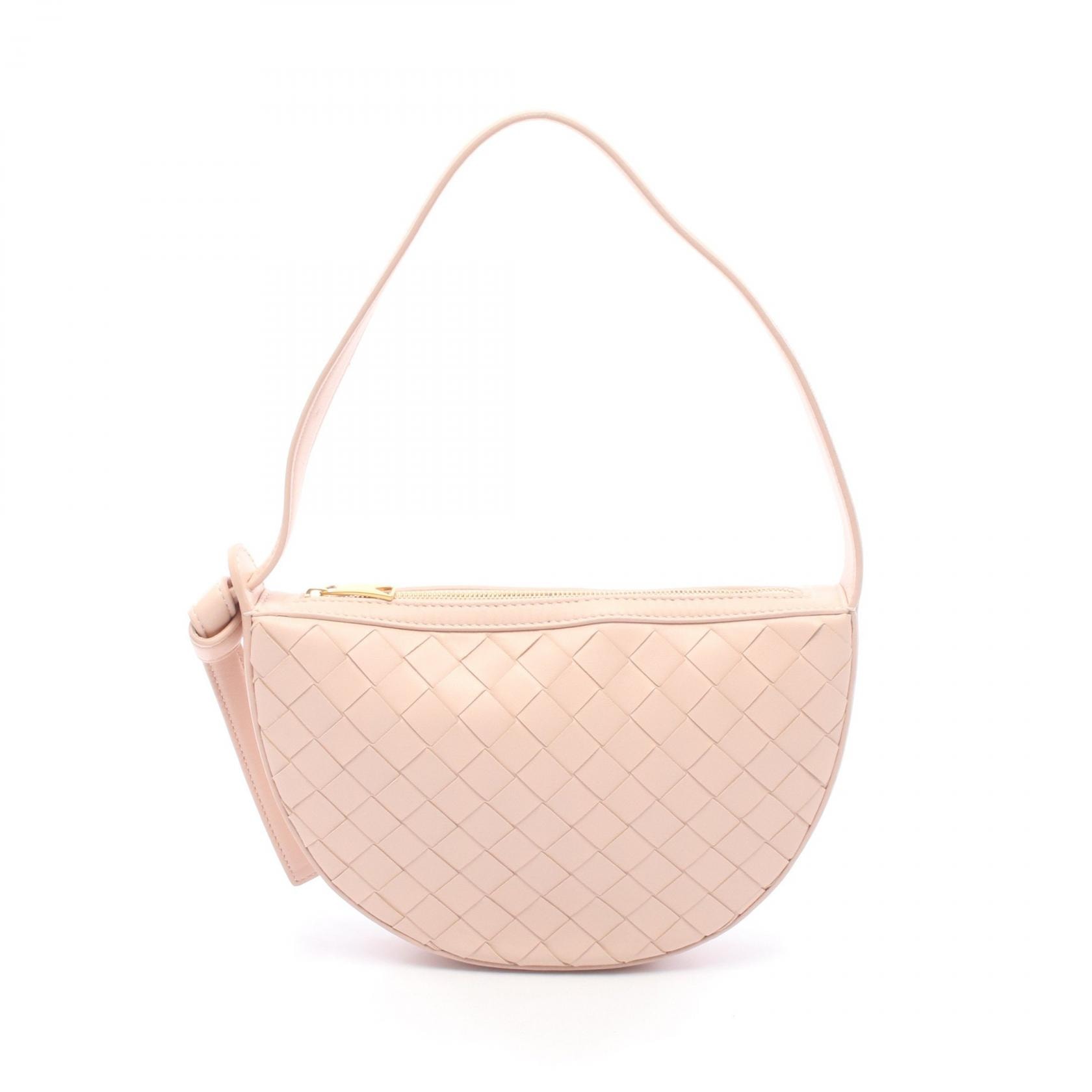 ボッテガヴェネタ BOTTEGA VENETA イントレチャート ミニ サンライズ ハンドバッグ バッグ ラムスキン(羊革) レディース ピンク系 763747 【中古】
