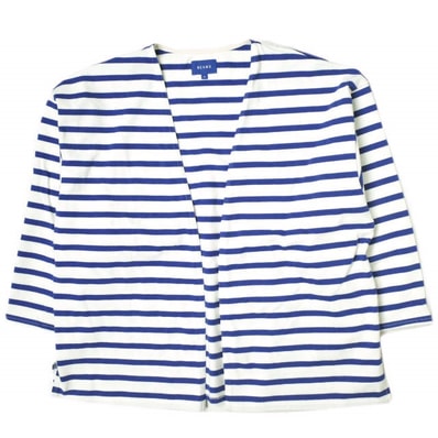 BEAMS ビームス 22SS カットオフカーディガン 11-03-0140-458 S WHITE/BLUE ボーダー トップス g15520