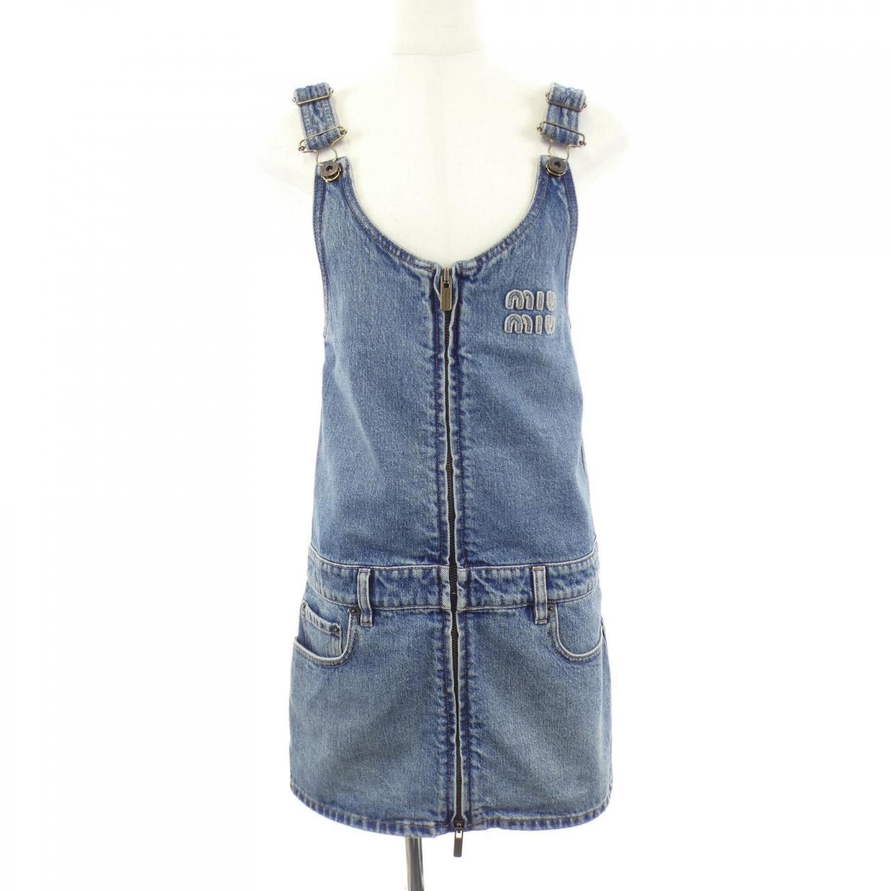 ミュウミュウ MIU MIU デニムxポプリン ファスナードレス GWA218 SOOO 16T1 ワンピース